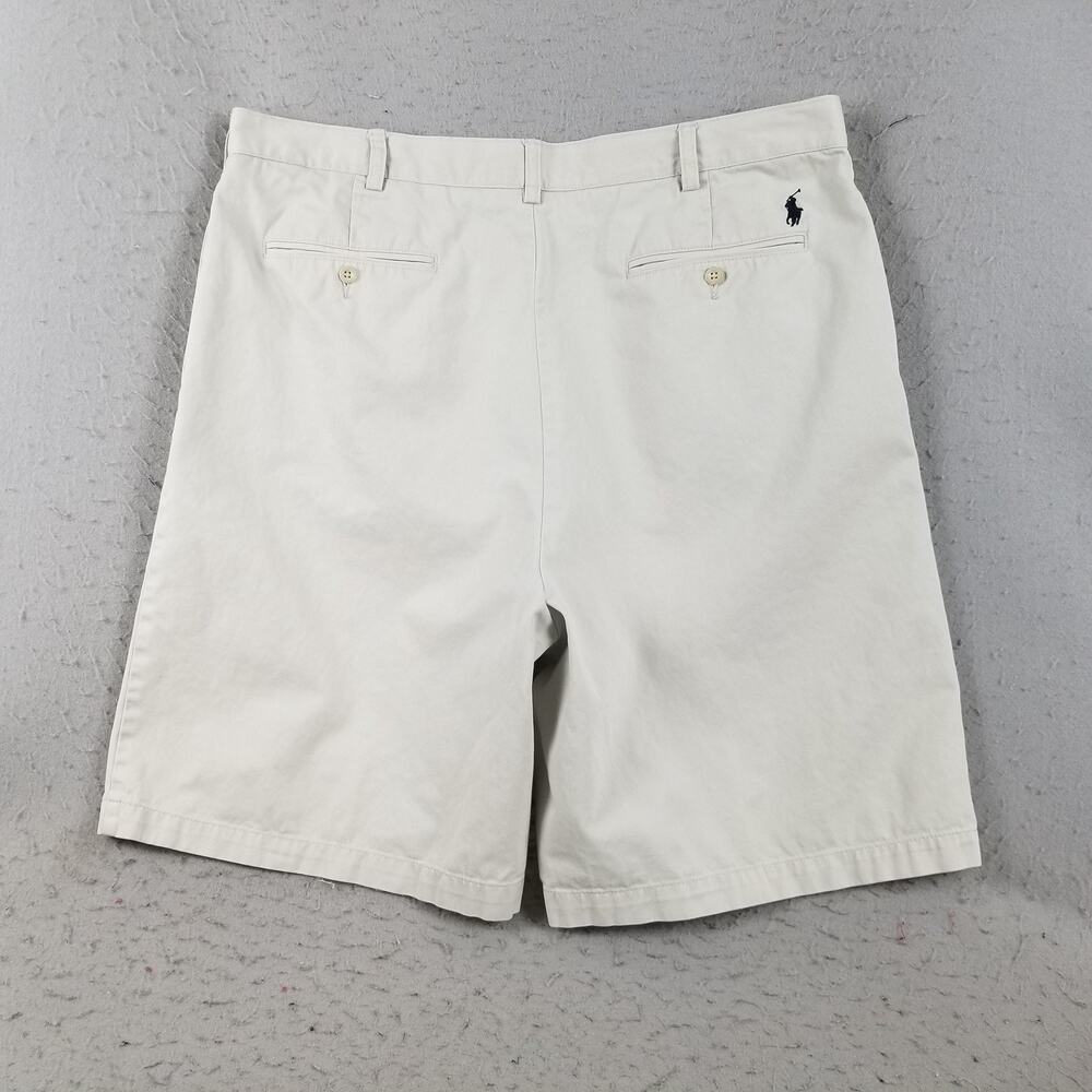 Polo Ralph Lauren Shorts Mens 42 Khaki Pleated Chino Classic Fit Pony Logo - Picture 7 of 16